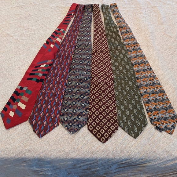 6 Vintage 100% silk ties Zylos by George Machado - Picture 1 of 8